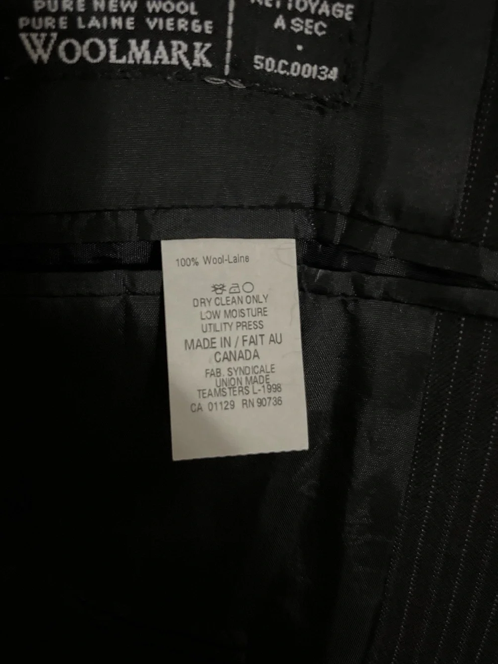 Calvin Klein Black Pinstripe Suit Jacket